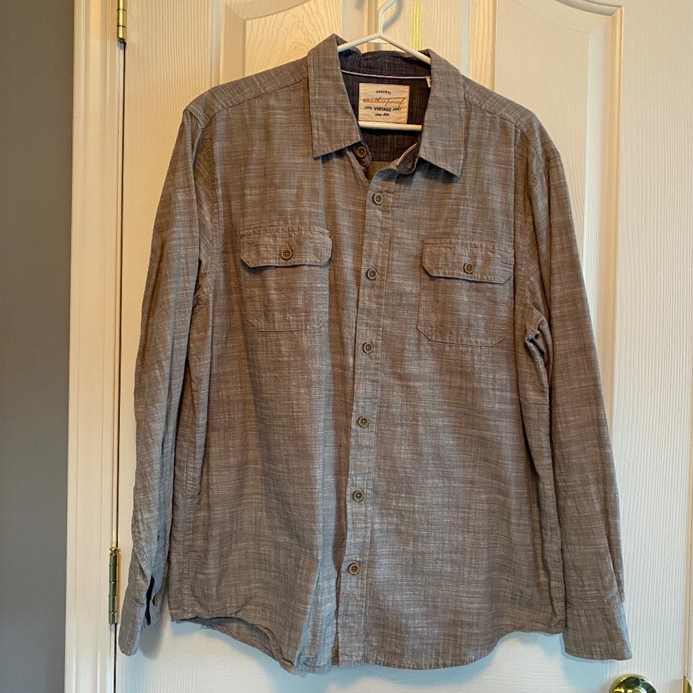 BUY 2 ITEMS AND GET 1 FREE - Weatherproof Long Sleeve Shirt in Light Grey Sz XL